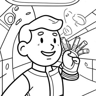 Fallout Vault Boy Farvelægningsside | Fallout malebog