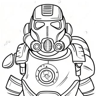 Fallout Power Armor Farvelægningsside | Fallout malebog