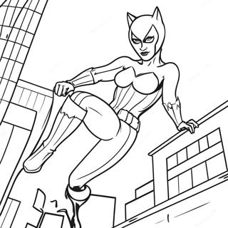 Catwoman Action Pose Malebog | Kattekvinde malebog