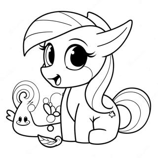 Fluttershy med Søde Dyr Malebog | Fluttershy malebog