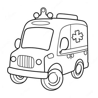 Sød Tegneserie Ambulance Malebog | Ambulance malebog