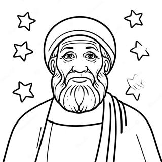 Abraham med Stjerner Farvelægningsside | Abraham malebog