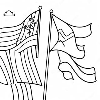 Farverige Landsflag Malebog | Land malebog