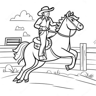 Cowboy der Rider en Bucking Bronco Malebog | Rodeo malebog