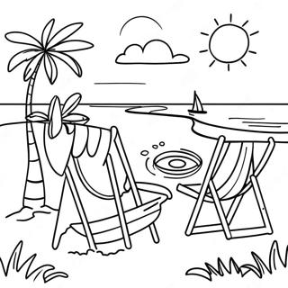 Sommer Strand Scene Malebog | Juli malebog