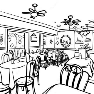Hyggelig Familie Restaurant Farvelægningsside | Restaurant malebog