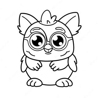 Sød Furby med Store Øjne Farvelægningsside | Furby malebog