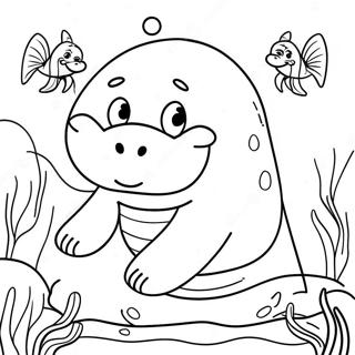 Glad Manatee med et Stort Smil Malebog | Manatee malebog