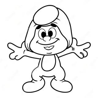 Glad Smurf Farvelægningsside | Smølf malebog