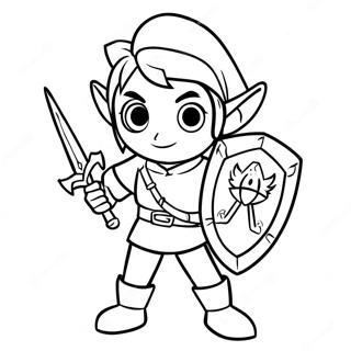 Link i Heroisk Stilling Malebog | Zelda malebog