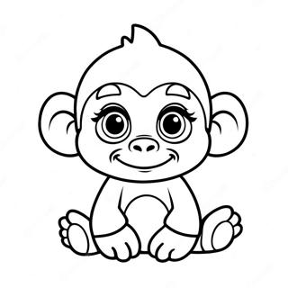 Sød Baby Gorilla Farvelægningsside | Gorilla malebog