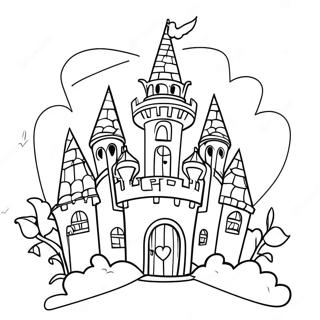 Skræmmende Halloweentown Slot Farvelægningsside | Halloweentown malebog