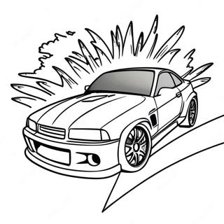 Sporty JDM Bil Farvelægningsside | JDM Bil malebog