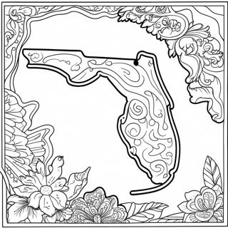 Florida Stat Outline Farvelægningsside | Florida malebog