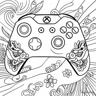Cool Xbox Controller med Livlige Farver Maleblad | Xbox Controller malebog