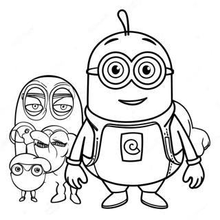 Minions med Gru Farvelægningsside | Gru malebog