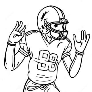 Lamar Jackson action pose farvelægningsside | Lamar Jackson malebog