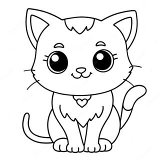 Chibi Kat Farvelægningsside | Chibi Dyr malebog