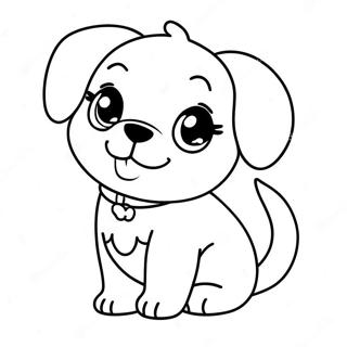 Sød Chibi Hund Farvelægningsside | Chibi Dyr malebog