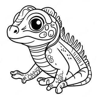 Sød Baby Iguana Farvelægningsside | Iguana malebog