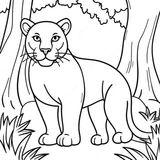 Majestætisk Cougar i Skoven Malebog | Cougar malebog