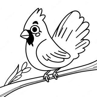 Cardinal Fugl Farvelægningsside | Cardinal malebog