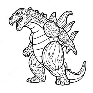 Godzilla Brøler Vildt Farvelægningsside | Godzilla 2021 malebog