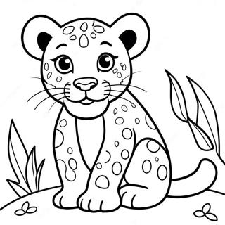 Legesyg leopardunge farvelægningsside | Leopard malebog