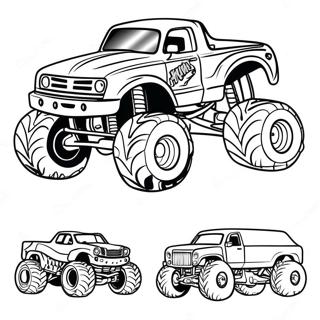 Farverige Monster Jam Trucks Malebog | Monster Jam malebog