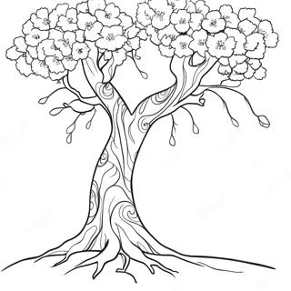 Kirsebærblomst Træ Farvelægningsside | Sakura malebog