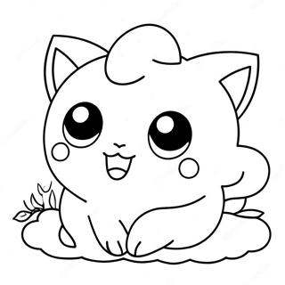 Jigglypuff bedårende søvnig farvelægningsside | Jigglypuff malebog
