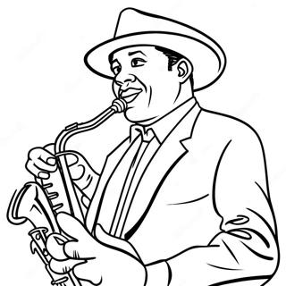 Jazzmusiker, farvelægningsside | Jazz malebog