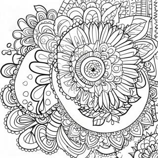 Boho mandala farvelægningsside | Boho malebog