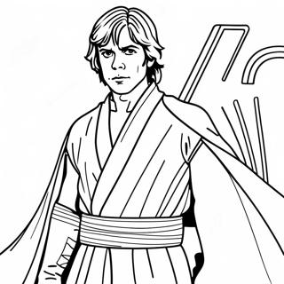 Luke Skywalker i Jedi Robe Farvelægningsside | Luke Skywalker malebog