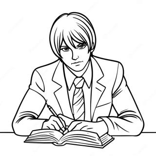 Light Yagami med Notatbog Malebog | Dødsbog malebog