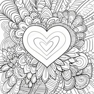Fancy Hjerte Mandala Malebog | Fancy Hjerte malebog
