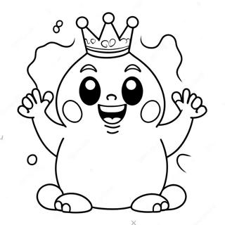 King Boo med Spooky Øjne Farvelægningsside | Konge Boo malebog