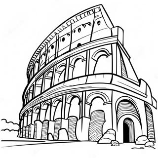 Majestætiske Colosseum farvelægningsside | Antik Rom malebog