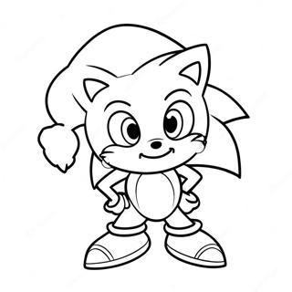 Sonic the Hedgehog med Julehat Malebog | Jule Sonic malebog