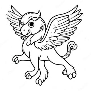 Majestætisk Griffin Flyvende Farvelægningsside | Griffin malebog
