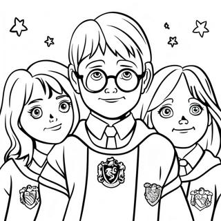 Modige Gryffindor studerende farvelægningssider | Gryffindor malebog