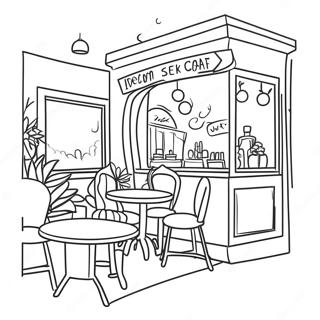 Hyggelig Café Scene Malebog | Café malebog