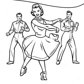1950'ernes Rock and Roll Danser Malebog | 1950'erne malebog