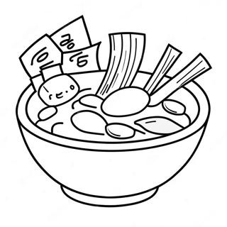 Ramen skål farvelægningsside | Ramen malebog