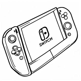 Farverig Nintendo Switch Konsol Farvelægningssider | Nintendo Switch malebog