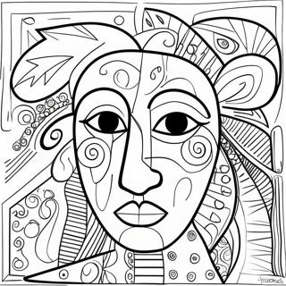 Abstrakt Picasso Stil Farvelægningsside | Picasso malebog