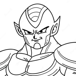 Frieza i kampudstyr farvelægningsside | Frieza malebog