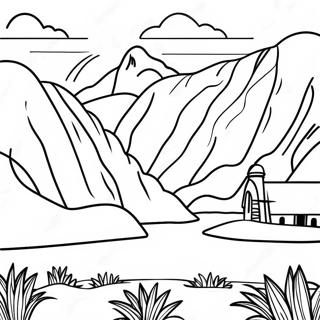 Peru landskab farvelægningsside | Peru malebog