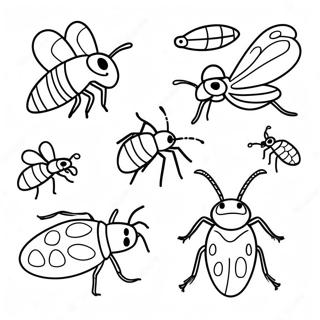 Insekter farvelægningsside | Bugs malebog