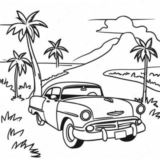 Farverigt Cubansk Landskab Malebog | Cuba malebog